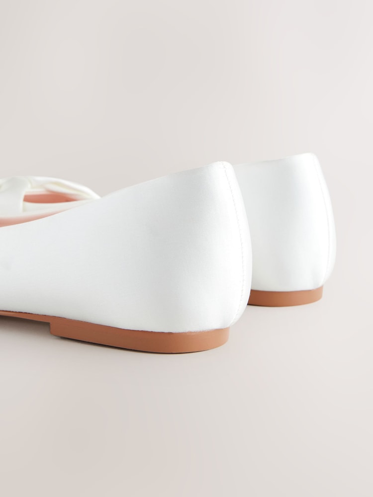 ivoire - Forever Comfort® Mariage Point Toe Nœud Mariage Ballet Chaussures - Image 4 of 7