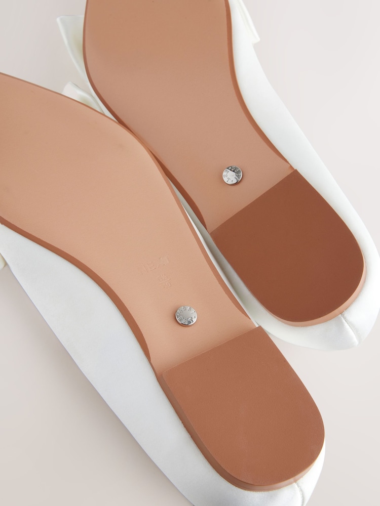 ivoire - Forever Comfort® Mariage Point Toe Nœud Mariage Ballet Chaussures - Image 6 of 7