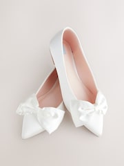 Ivory Forever Comfort® Wedding Point Toe Bow Bridal Ballet Shoes - Image 7 of 7
