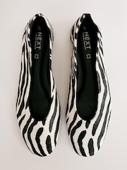 Zebra Standard/Wide Fit Forever Comfort® Leather Round Toe Ballerinas - Image 1 of 10