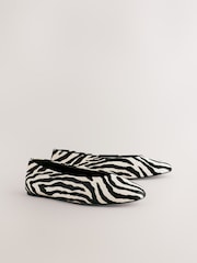 Zebra Standard/Wide Fit Forever Comfort® Leather Round Toe Ballerinas - Image 7 of 10