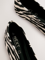 Zebra Standard/Wide Fit Forever Comfort® Leather Round Toe Ballerinas - Image 9 of 10