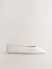 White Standard/Wide Fit Forever Comfort® Leather Round Toe Ballerinas - Image 5 of 9