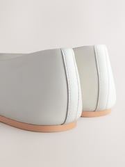 White Standard/Wide Fit Forever Comfort® Leather Round Toe Ballerinas - Image 9 of 9