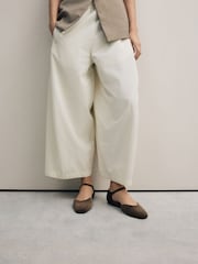 Khaki Green Forever Comfort® Round Toe Velvet Ankle Strap Shoes - Image 2 of 9