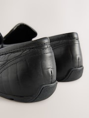 Black Forever Comfort® Leather Round Toe Slim Driver Loafers - Image 11 of 11