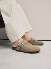 Mink Brown Standard Fit Forever Comfort® Leather Footbed Clogs - Image 1 of 10