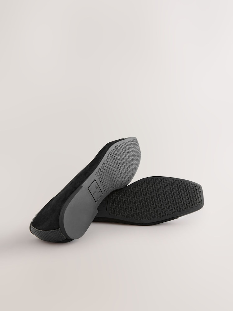 Black Forever Comfort® Square Toe Ballerina Shoes - Image 11 of 11