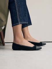 Black Forever Comfort® Square Toe Ballerina Shoes - Image 3 of 11