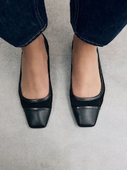 Black Forever Comfort® Square Toe Ballerina Shoes - Image 4 of 11