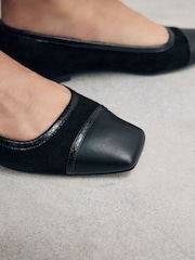 Black Forever Comfort® Square Toe Ballerina Shoes - Image 5 of 11