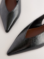 Black Print Forever Comfort® Point Toe Sling Back Shoes - Image 10 of 10