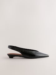 Black Print Forever Comfort® Point Toe Sling Back Shoes - Image 3 of 10