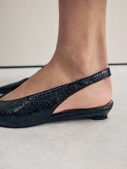 Black Print Forever Comfort® Point Toe Sling Back Shoes - Image 5 of 10