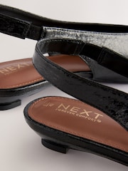 Black Print Forever Comfort® Point Toe Sling Back Shoes - Image 9 of 10
