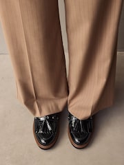 Black Standard/Wide Fit Forever Comfort® Chunky Patent Tassel Detail Loafers - Image 2 of 8