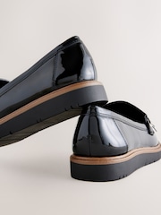 Black Standard/Wide Fit Forever Comfort® Chunky Patent Tassel Detail Loafers - Image 6 of 8