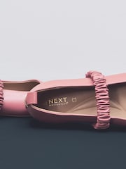 Rose Pink Standard Fit Forever Comfort® Premium Leather With Motionflex Ruched Mary Jane Shoes - Image 9 of 10