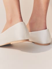 Ivory Forever Comfort® Wedding Round Toe Bow Pearl Detail Wedding Ballet Shoes - Image 5 of 9