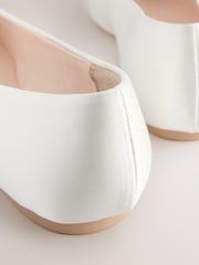 Ivory Forever Comfort® Wedding Round Toe Bow Pearl Detail Wedding Ballet Shoes - Image 9 of 9
