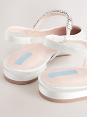Ivory Forever Comfort® Wedding Point Toe Jewel Mary Jane Bridal Slingback Shoes - Image 8 of 8