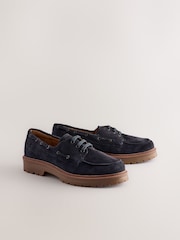 Navy Standard Fit Forever Comfort® Leather Chunky Lace-Up Boat Shoes - Image 5 of 10