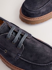 Navy Standard Fit Forever Comfort® Leather Chunky Lace-Up Boat Shoes - Image 9 of 10