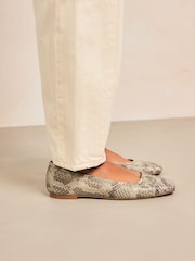 Snake Print Forever Comfort® Square Toe Ballerina Shoes - Image 5 of 9