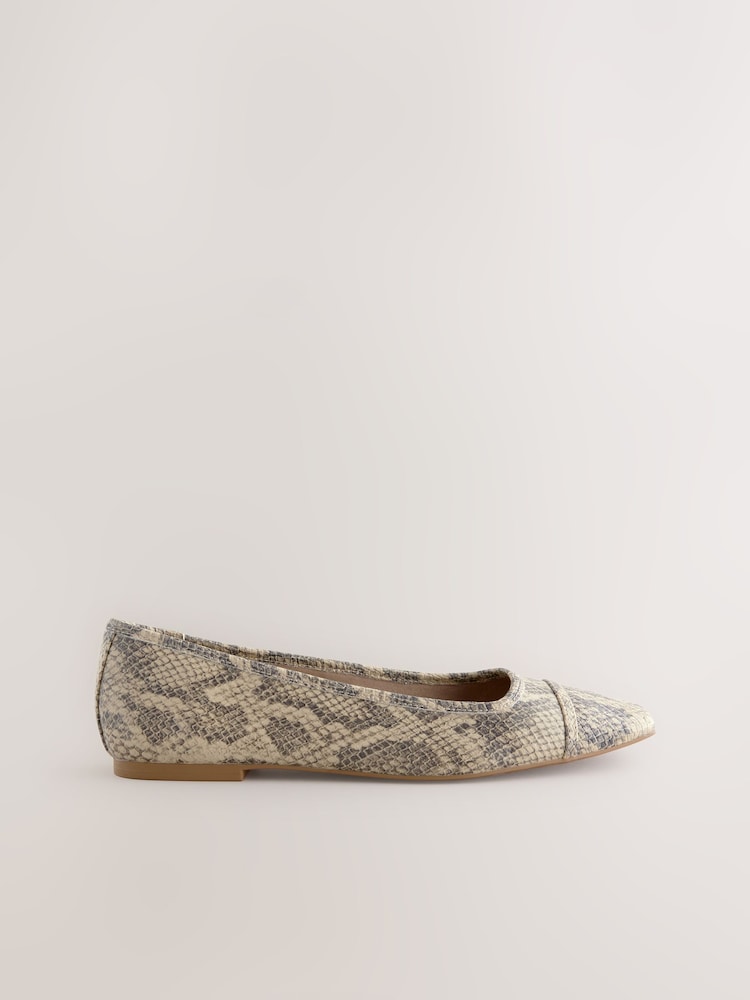 Snake Print Forever Comfort® Square Toe Ballerina Shoes - Image 7 of 9