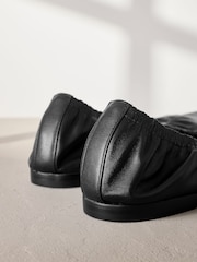 Black Signature Premium Leather Point Toe Ruched Ballerinas - Image 8 of 11