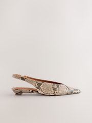 Snake Print Forever Comfort® Point Toe Sling Back Shoes - Image 2 of 5
