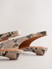 Snake Print Forever Comfort® Point Toe Sling Back Shoes - Image 3 of 5