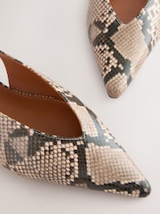 Snake Print Forever Comfort® Point Toe Sling Back Shoes - Image 5 of 5