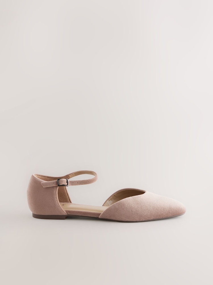 Rose Pink Forever Comfort® Round Toe Velvet Ankle Strap Shoes - Image 1 of 5