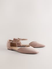 Rose Pink Forever Comfort® Round Toe Velvet Ankle Strap Shoes - Image 2 of 5