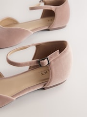 Rose Pink Forever Comfort® Round Toe Velvet Ankle Strap Shoes - Image 4 of 5