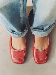 Terracotta Forever Comfort® Square Toe Hardware Detail Slingbacks - Image 3 of 8