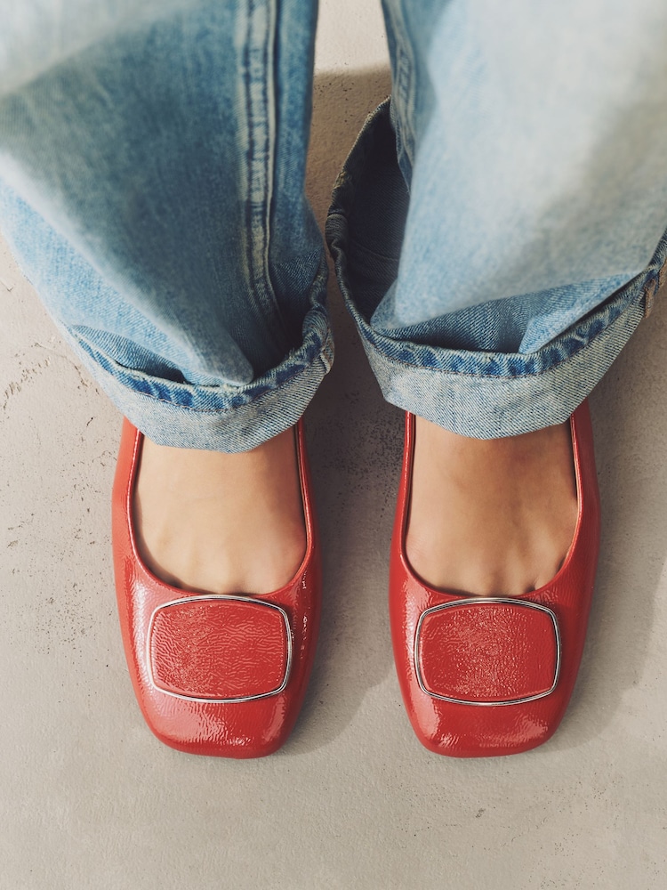 Terracotta Forever Comfort® Square Toe Hardware Detail Slingbacks - Image 3 of 8