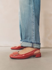 Terracotta Forever Comfort® Square Toe Hardware Detail Slingbacks - Image 4 of 8
