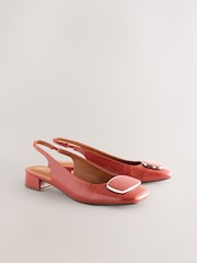Terracotta Forever Comfort® Square Toe Hardware Detail Slingbacks - Image 5 of 8