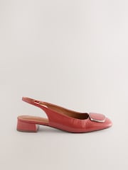 Terracotta Forever Comfort® Square Toe Hardware Detail Slingbacks - Image 6 of 8