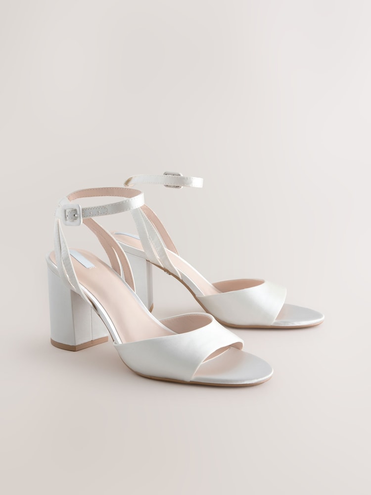 Ivory Forever Comfort® Wedding Round Toe Block Heel Bridal Sandals - Image 4 of 8