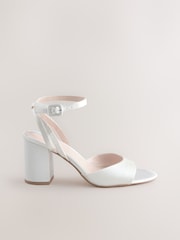 Ivory Forever Comfort® Wedding Round Toe Block Heel Bridal Sandals - Image 5 of 8