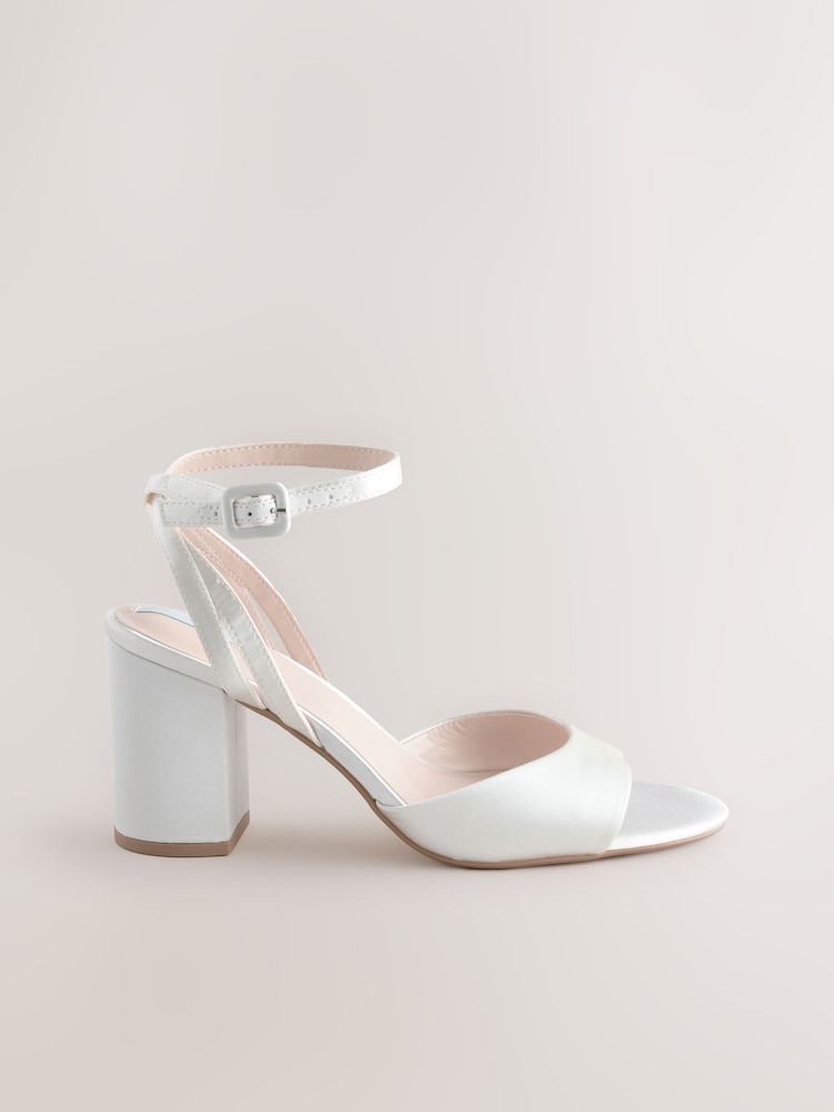 Ivory Forever Comfort® Wedding Round Toe Block Heel Bridal Sandals - Image 5 of 8