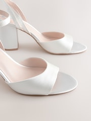 Ivory Forever Comfort® Wedding Round Toe Block Heel Bridal Sandals - Image 6 of 8