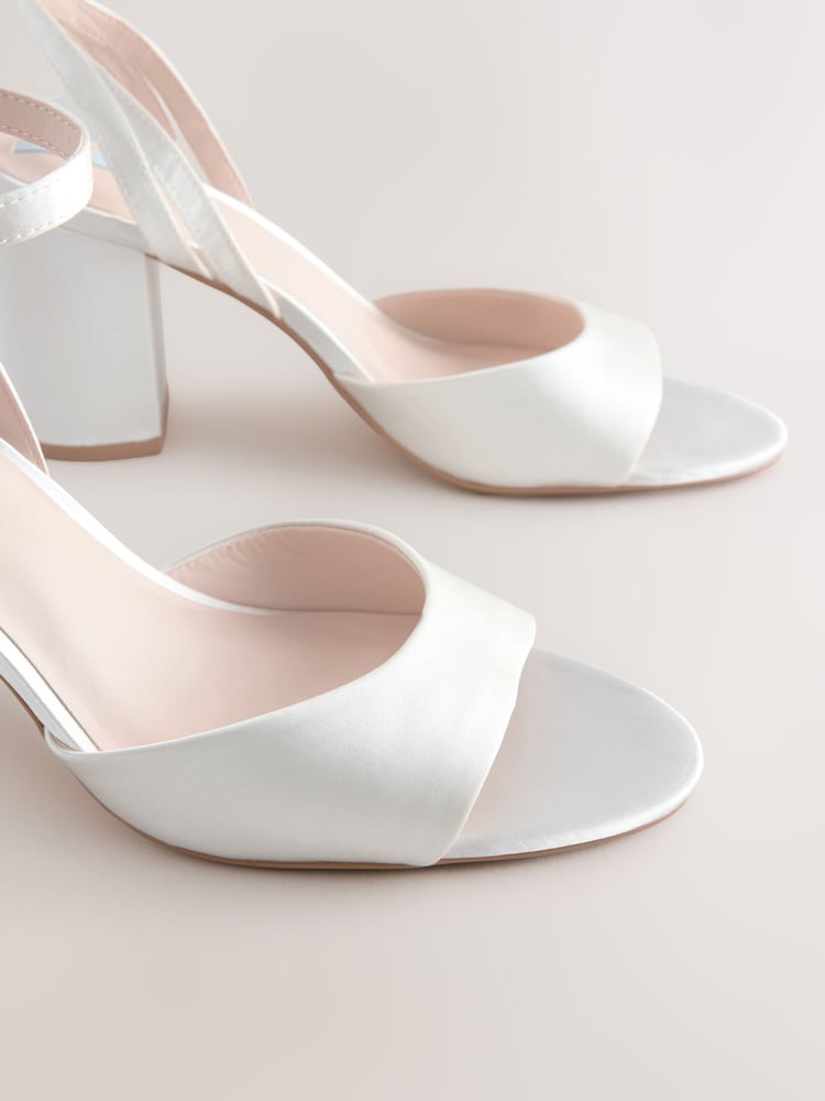 Ivory Forever Comfort® Wedding Round Toe Block Heel Bridal Sandals - Image 6 of 8