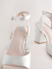 Ivory Forever Comfort® Wedding Round Toe Block Heel Bridal Sandals - Image 8 of 8