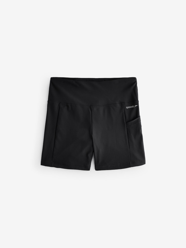 Speedo Black 5" Solid Swim Shorts - Image 1 of 1
