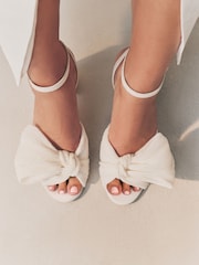 Ivory Forever Comfort® Wedding Bow Block Bridal Heel Shoes - Image 5 of 5