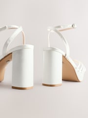 Ivory Forever Comfort® Wedding Platfrom Strappy Bridal Block Heels - Image 10 of 10